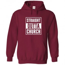 Straight Outta Church Unisex Classic Kids And Adults Pullover Hoodie									 									 									